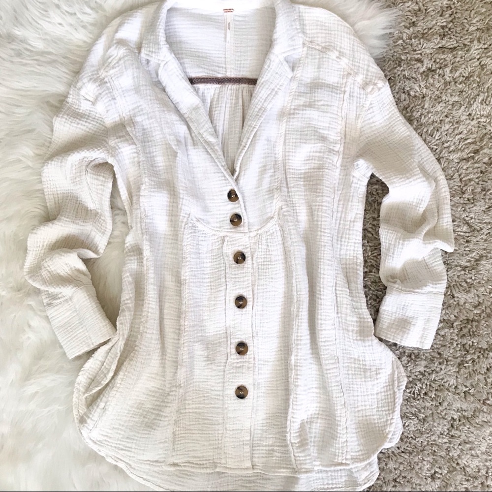 Free People All About The Feels Button Down Top